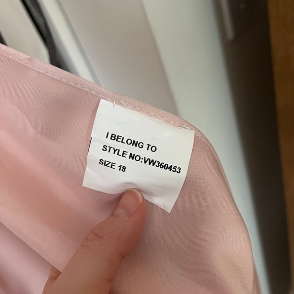 NWT White by Vera Wang Strapless Crepe Soie Gown Petal Pink Sz 18 - Picture 9 of 10